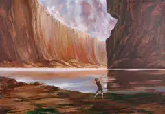 Caroline Williams, Riverbank Painting, 1989, oil on linen