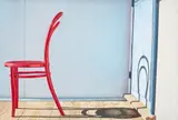 Ashley Jones, On the Edge - Red Chair, 1978, synthetic polymer paint on canvas