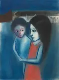 Robert Dickerson, Mother and Child, pastel on paper