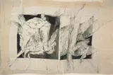 Wendy Stavrianos, Mind Doors, 1975, ink on cotton