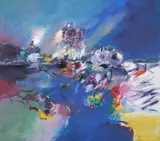 John Howley, Homage to Arthur Streeton, 1979, synthetic polymer paint on canvas