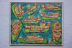 Pasquale Giardino, , SYDNEY FERRIES, OIL ON CANVAS, SIGNED LOWER RIGHT, 122 X152.5CM, oil