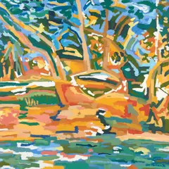 David van Nunen, Middle Harbour - Sugarloaf Bay, 1986, acrylic on linen