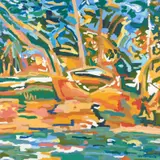David van Nunen, Middle Harbour - Sugarloaf Bay, 1986, acrylic on linen