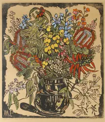 Margaret Preston, Native Flowers c., 1930s, woodblock print