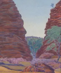 Rex E. Battarbee, Simpsons Gap, 1956, watercolour on paper