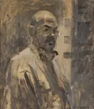 Rick Amor, Self Portrait in Grisaille, 1996, oil on linen