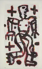 Jog by David Larwill, 2000, synthetic polymer paint on paper, sold Jun 2022