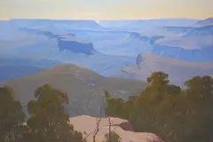 Leonard Long, From the Pigeon House, Clyde Valley, New South Wales, 1988, oil on canvasboard
