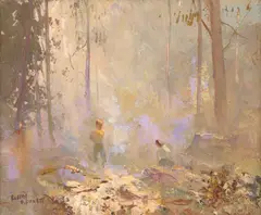 Days to Remember by Rubery Bennett, oil on board, sold Jun 2022