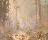 Rubery Bennett, Days to Remember, oil on board