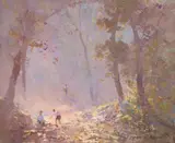 Rubery Bennett, Dappled Sunlight, oil on panel
