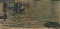 John Firth-Smith, Sleeping Boats 1, 1975, pastel on paper