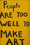 Richard Lewer, People Are Too Well To Make Art