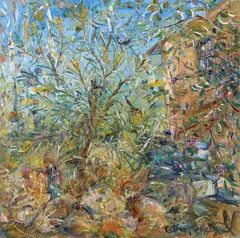 Celia Perceval, Honey Eaters by the Studio, Nethercote, oil on canvas