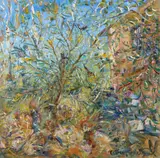 Celia Perceval, Honey Eaters by the Studio, Nethercote, oil on canvas