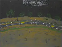 Ian Abdulla, In My Childhood, 1996, synthetic polymer paint on canvas