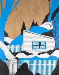 Tom Gerrard, Snapshots of Suburbia, 2018, synthetic polymer paint on MDF