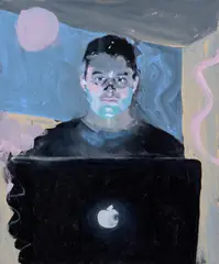 Benjamin Aitken, Self Portrait Entering the Archibald, 2020, synthetic polymer paint on canvas