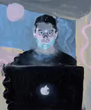 Benjamin Aitken, Self Portrait Entering the Archibald, 2020, synthetic polymer paint on canvas