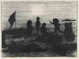Charles Blackman, Beach Sunset, 1967, lithograph, ed. 61/100