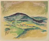 Alan Sumner, Hills Near Lysterfield, 1954-46, screenprint, printed in colour from 17 stencils, ed. of 40