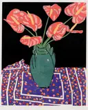 Aileen Brown, The Silk Cloth, 1988, linocut, ed. 4/50