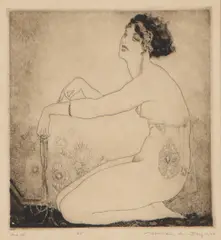 Blind Man's Wife by Norman Lindsay, 1922, etching, engraving and stipple, ed. 15/55, sold Apr 2022