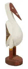 Stanislaus Puruntatameri, Pelican, 1977, natural earth pigments on carved ironwood