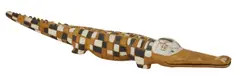 Roy Riwa, Jirukupai the Crocodile, 1977, natural ochres on carved softwood