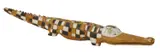 Roy Riwa, Jirukupai the Crocodile, 1977, natural ochres on carved softwood