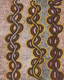 Mick Namarari Tjapaltjarri, Ipalu of Silky Pear Dreaming at Tjuturrangunynga, 1979, synthetic polymer paint on board
