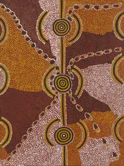 Honey Ants at Ngalu by George Bush Tjangala, 1980, synthetic polymer paint on canvas, sold Apr 2022