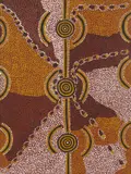 George Bush Tjangala, Honey Ants at Ngalu, 1980, synthetic polymer paint on canvas