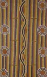 Two Bob Tjungurrayi, Yundurgunyu (Carpet Snake) at Kunatjarrayi, 1982, synthetic polymer paint on linen