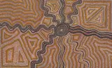 George Tjangala, Kupi Kupi (Whirlwind) Dreaming, 1986, synthetic polymer paint on linen