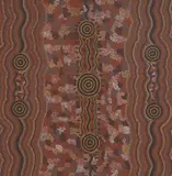 Michael Nelson Tjakamarra, Possum Dreaming at Tjanalkulangu, 1983, synthetic polymer paint on linen