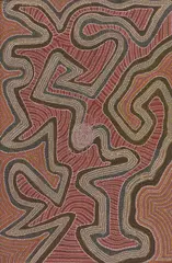 Pansy Napangardi, Kungka Kutjara (Two Women) at Winpirri Rockhole, 1991, synthetic polymer paint on canvas