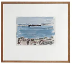 Tom Carment, Oil Tanker, from Botany Cemetery, 2009, watercolour & gouache on paper