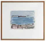 Tom Carment, Oil Tanker, from Botany Cemetery, 2009, watercolour & gouache on paper
