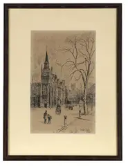 Inner Temple Library by Herbert Railton, 1892, etching, offered Mar 2022