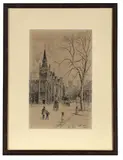 Herbert Railton, Inner Temple Library, 1892, etching