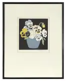 Hall Thorpe, Pansies, circa 1922, woodblock print in colour