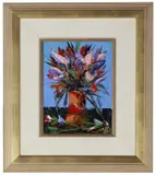Pro Hart, Flowerscape, oil on board
