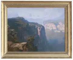 Graham Cox, Cliffs in the Megalong Valley, oil on canvas