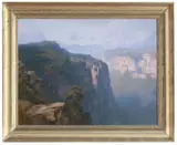 Graham Cox, Cliffs in the Megalong Valley, oil on canvas