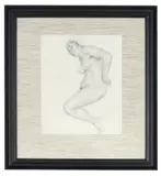 Reclining Female Nude by Norman Lindsay, pencil on paper, sold Mar 2022