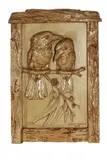 Robert Wilhelm Prenzel, TWO KOOKABURRAS PERCHED ON A EUCALYPTUS BRANCH, carved panel