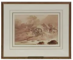 Paul Sandby Munn, A View of an Undershot Mill, pencil and coloured washes