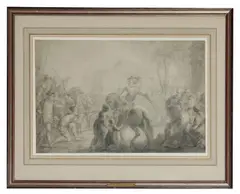 Richard Westall, William Tell Poised to Shoot the Apple Balanced on his Son's Head, pencil on paper